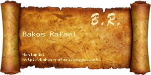 Bakos Rafael névjegykártya